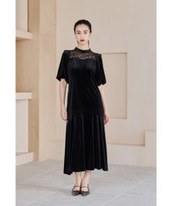 niana ドレス オーガンジー花柄フロッキーベロアドレス 結婚式 二次会 成人式 同窓会 パーティードレス オケージョンドレス お呼ばれワンピース