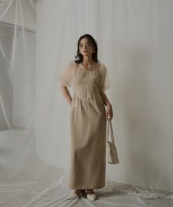 LE'RURE ドレス Puffsleeve embroidery dress