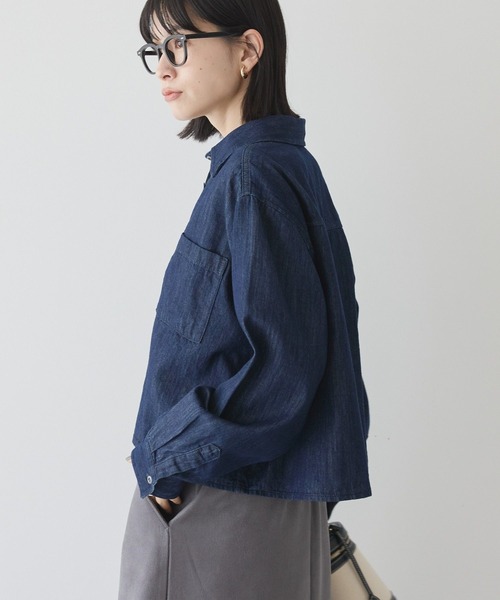 AMERICAN HOLIC ブラウス シャツ Wポケットデニムショートシャツ レディース - 画像 (6)