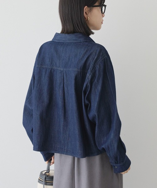 AMERICAN HOLIC ブラウス シャツ Wポケットデニムショートシャツ レディース - 画像 (5)