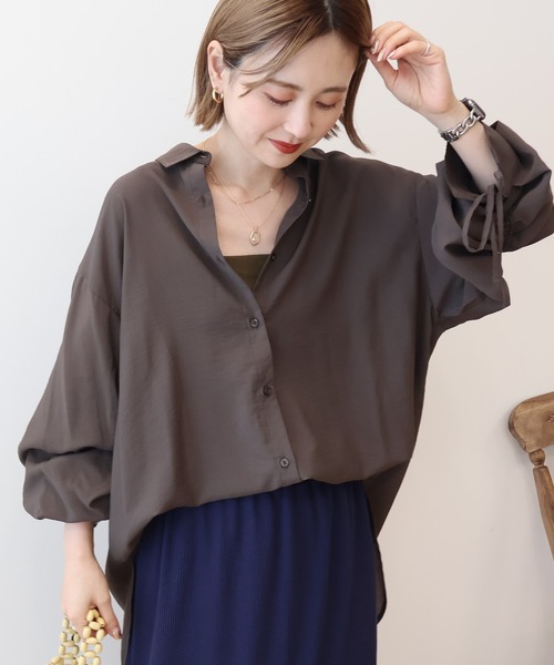 AMERICAN HOLIC ブラウス シャツ シアーバックギャザーリボンシャツ レディース - 画像 (2)