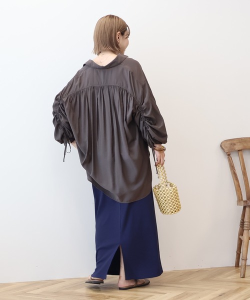 AMERICAN HOLIC ブラウス シャツ シアーバックギャザーリボンシャツ レディース - 画像 (6)