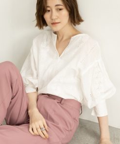 GeeRA 「GeeRA」 「swingby」7分袖ブラウス MEDIUM オフホワイト レディース