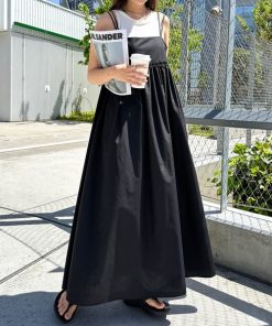 andme 「andme」 「alma design」キャミソールワンピース M ブラック レディース