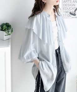 classicalelf 「classicalelf」 長袖ブラウス SMALL サックスブルー レディース