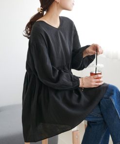 Discoat 「DISCOAT」 長袖ブラウス MEDIUM ブラック系その他 レディース