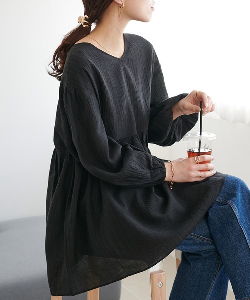 Discoat 「DISCOAT」 長袖ブラウス MEDIUM ブラック系その他 レディース