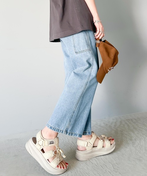 Java 「Java」 フラットサンダル 23.5cm ブラック レディース - 画像 (5)