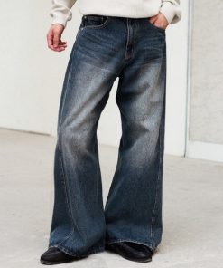 WYM LIDNM ジーンズ CURVED FLARE BAGGY DENIM メンズ レディース