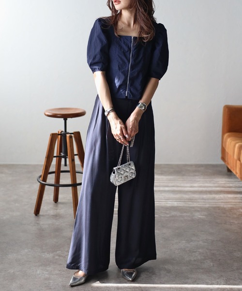 Bonjour Sagan 「Bonjour Sagan」 「ANDSEARCH」半袖ブラウス FREE ネイビー レディース - 画像 (6)