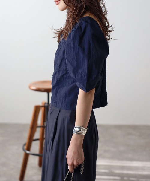 Bonjour Sagan 「Bonjour Sagan」 「ANDSEARCH」半袖ブラウス FREE ネイビー レディース - 画像 (7)