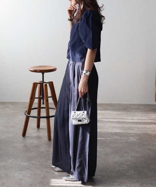 Bonjour Sagan 「Bonjour Sagan」 「ANDSEARCH」半袖ブラウス FREE ネイビー レディース - 画像 (8)