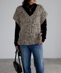 Bonjour Sagan 「Bonjour Sagan」 「HUNCH」Vネックニット FREE ライトグレー レディース