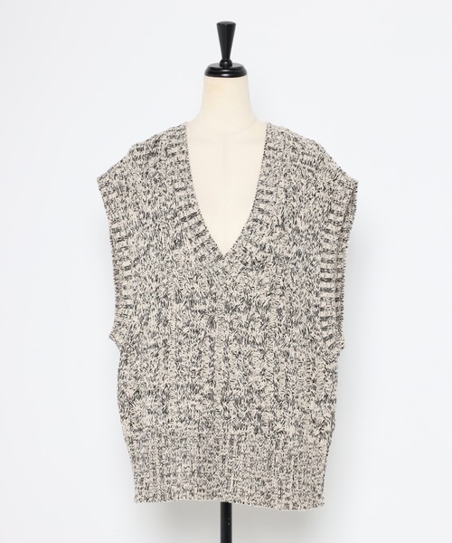 Bonjour Sagan 「Bonjour Sagan」 「HUNCH」Vネックニット FREE ライトグレー レディース - 画像 (2)