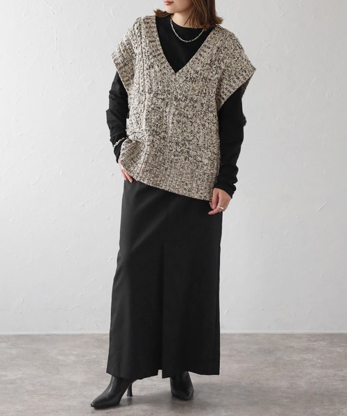 Bonjour Sagan 「Bonjour Sagan」 「HUNCH」Vネックニット FREE ライトグレー レディース - 画像 (9)