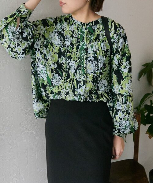 ear PAPILLONNER ブラウス シャツ 花柄ピンタックブラウス「SUM1 STYLE(スミスタイル)」 レディース - 画像 (4)