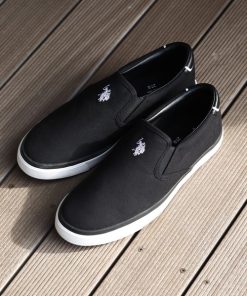 U.S. POLO ASSN. 「U.S. ASSN.」 スリッポン 23.5cm ブラック レディース