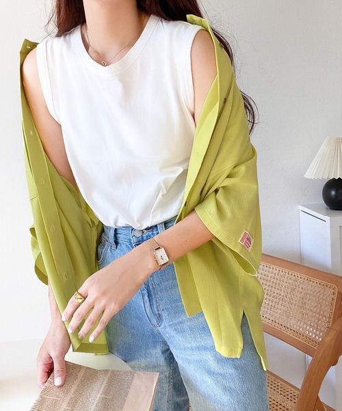 Java 「Java」 半袖ブラウス MEDIUM イエロー レディース - 画像 (8)