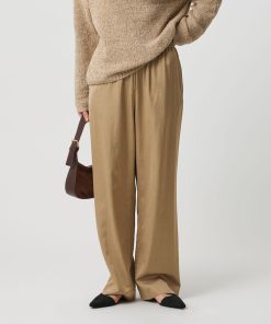 BEAUTY＆YOUTH UNITED ARROWS パンツ コットンレーヨンサテン ドローストワイドパンツ レディース