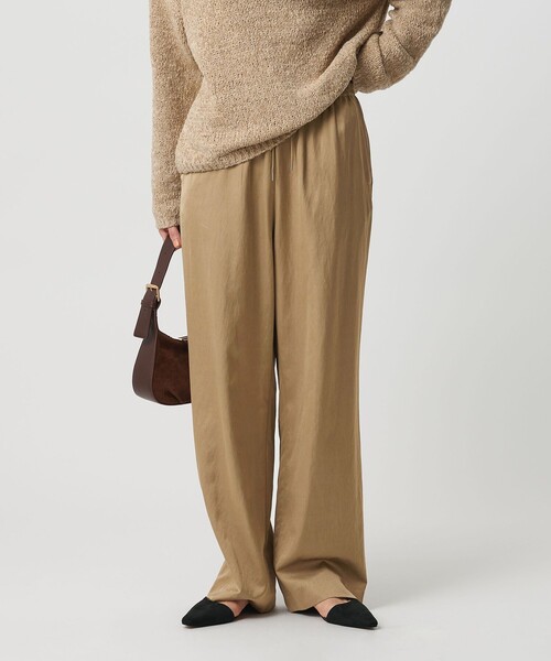 BEAUTY&YOUTH UNITED ARROWS パンツ コットンレーヨンサテン ドローストワイドパンツ レディース