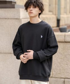 U.S. POLO ASSN. トレーナー スウェット ユーエスポロアッスン オーバーサイズ裏起毛ワンポイントロゴ刺繍長袖スウェット メンズ レディー