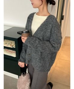 Bonjour Sagan 「Bonjour Sagan」 「ANDSEARCH」ニットカーディガン FREE チャコールグレー レディース