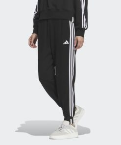 adidas スウェットパンツ ジャージ エッセンシャルズ プラス スリーストライプス フレンチテリー テーパードパンツ / アディダス レディース