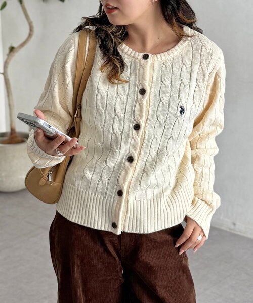 U.S. POLO ASSN. カーディガン ケーブルカーディガン レディース - 画像 (2)