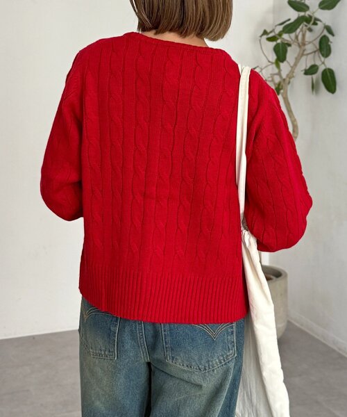 U.S. POLO ASSN. カーディガン ケーブルカーディガン レディース - 画像 (9)