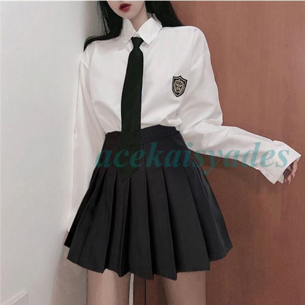 JK制服 セーラー服 上下セット 長袖 ネクタイ 学院風 学生服 フリルスカート ミニ丈 学園祭 コスチューム 春夏秋 cosplay - 画像 (4)