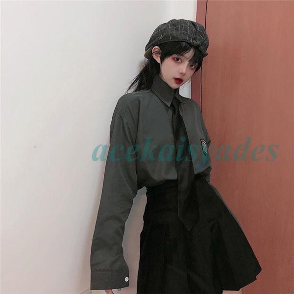 JK制服 セーラー服 上下セット 長袖 ネクタイ 学院風 学生服 フリルスカート ミニ丈 学園祭 コスチューム 春夏秋 cosplay - 画像 (7)