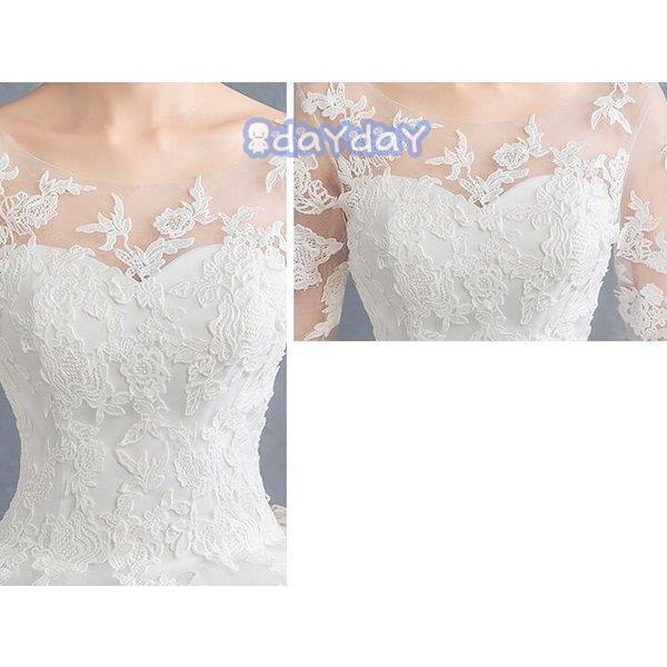 ウェディングドレス 結婚式 花嫁プリンセスドレス白ドレスロングドレス披露宴 - 画像 (5)