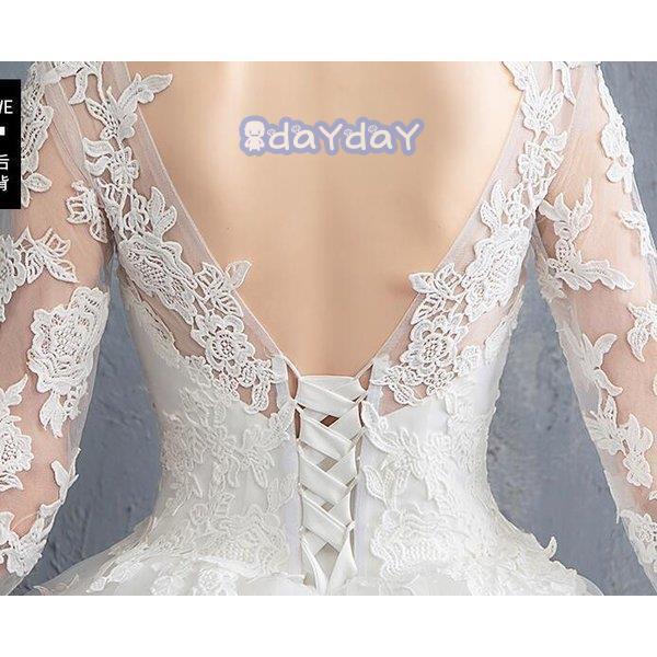 ウェディングドレス 結婚式 花嫁プリンセスドレス白ドレスロングドレス披露宴 - 画像 (9)