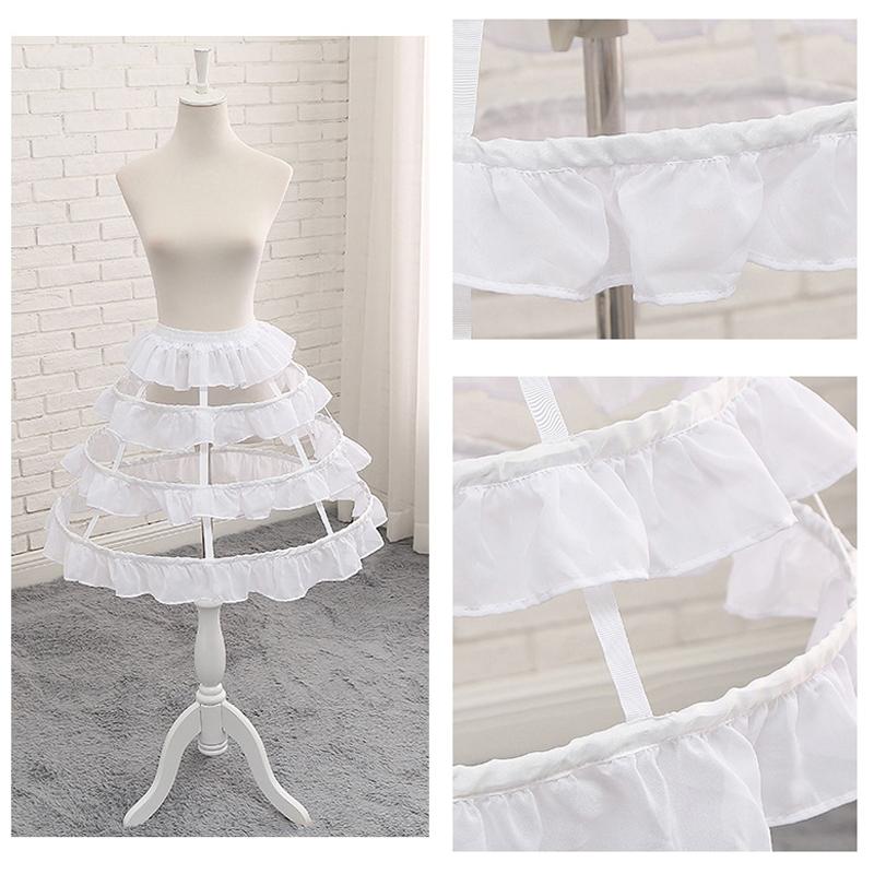 パニエ 夏用 3段ワイヤー 白黒 鳥かご フリル ボリューム ふんわり Lolita ゴスロリ 50cm ミディアム Aライン - 画像 (4)