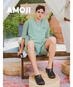 「サイズ交換無料」AMOJI アモジ サンダル メンズ レディース クロッグサンダル スリッパ ルームシューズ 室内履き 外出履き 通気 ビジネス オフィス