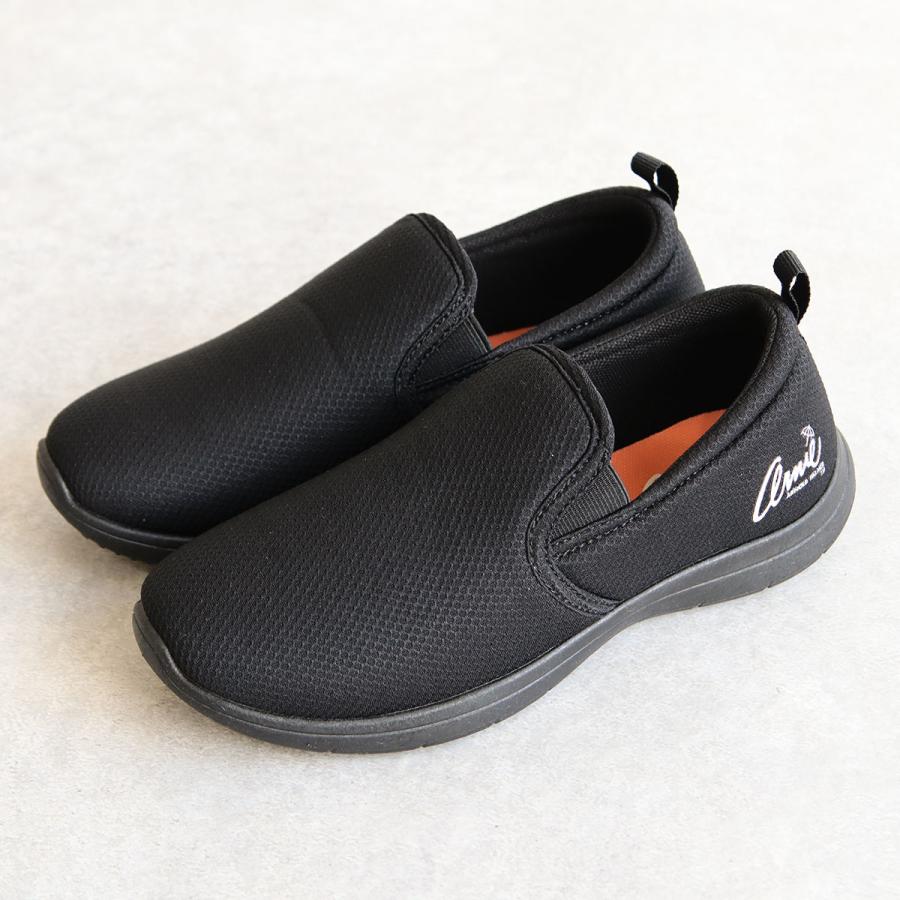 Arnie Arnold Palmer アーニーアーノルドパーマー スリッポン レディース 黒 通学 ジム シューズ スポーツ シンプル 0932 - 画像 (3)