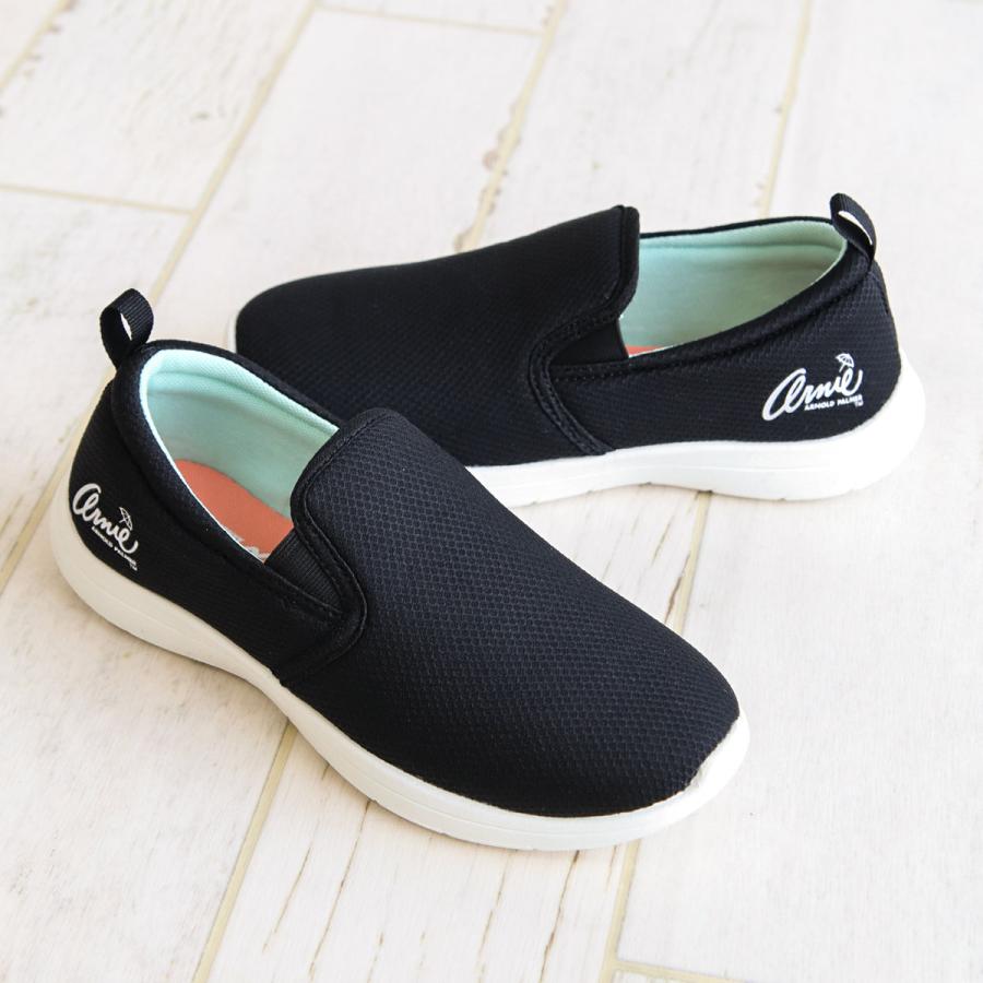 Arnie Arnold Palmer アーニーアーノルドパーマー スリッポン レディース 黒 通学 ジム シューズ スポーツ シンプル 0932 - 画像 (2)