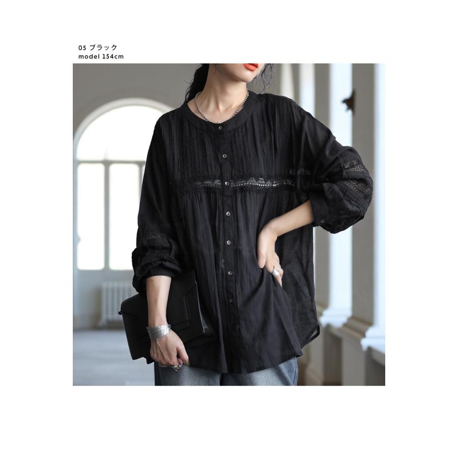 antiqua 刺繍ブラウス レディース 長袖 シャツ インド綿 送料無料・50ptメール便可 - 画像 (3)