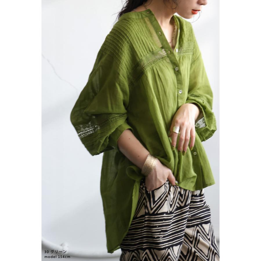 antiqua 刺繍ブラウス レディース 長袖 シャツ インド綿 送料無料・50ptメール便可 - 画像 (5)