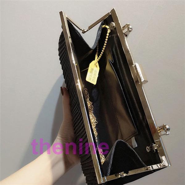 バッグ クラッチバッグ ラメプリーツがま口パーティーハンドバッグ 結婚式 お呼ばれ 同窓会 ショルダーバッグ ハンドバッグ 二次会 成人式 披露宴 - 画像 (8)