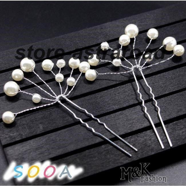 3個セット ヘッドドレス ヘアアクセサリー 髪飾り 和服 和装 成人式 髪留め 花 ホワイト パール ヘアピン アレンジ - 画像 (6)