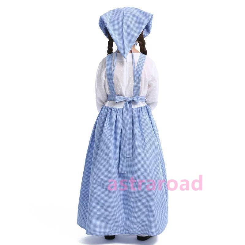 仮装 農場 ガール キッズコスチューム 水色 ブルー 子供用 女の子 民族衣装 童話 おすすめ 2022 - 画像 (4)