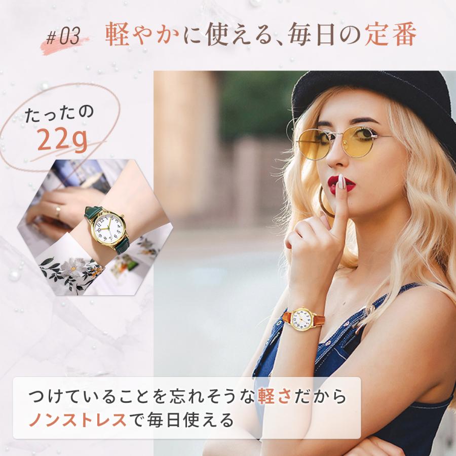 腕時計 レディース 安い 防水 おしゃれ 細身 アナログ シンプル 文字盤 針 小さい 韓国 黒 白 赤 緑 水色 紫 20代 30代 40代 50代 60代 - 画像 (6)