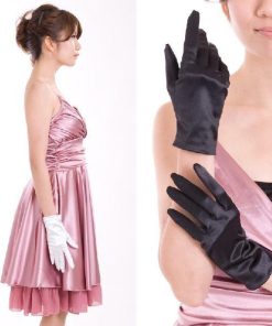 aurora(ファッション) サテンショートグローブ 日本製 約20cm ブライダル ウェディング