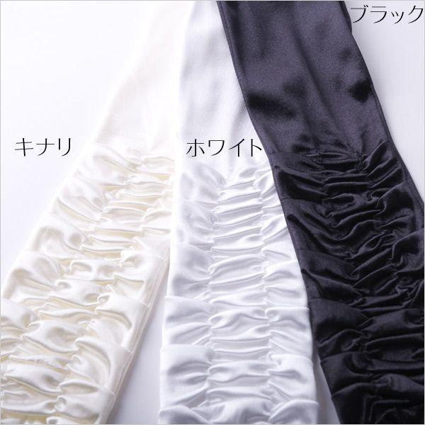 aurora(ファッション) パーティーグローブ シャーリングサテンロング 結婚式 2次会 ドレス 手袋 ブライダル ウェディング ウエディング - 画像 (3)