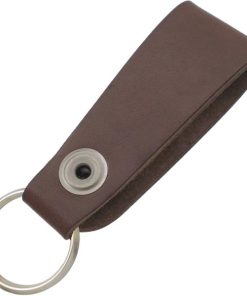 (5月)エメラルドグラス アンティークゴールド クローネ ピース コイン ブラウンレザー キーホルダー 誕生石