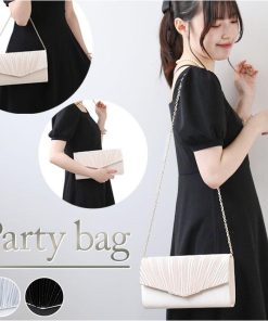 パーティーバッグ 通販パーティーバッグ クラッチバッグ ハンドバッグ ショルダーバッグ 3way ミニバッグ プリーツ サテン 結婚式 披露宴 冠婚葬祭 フォーマル