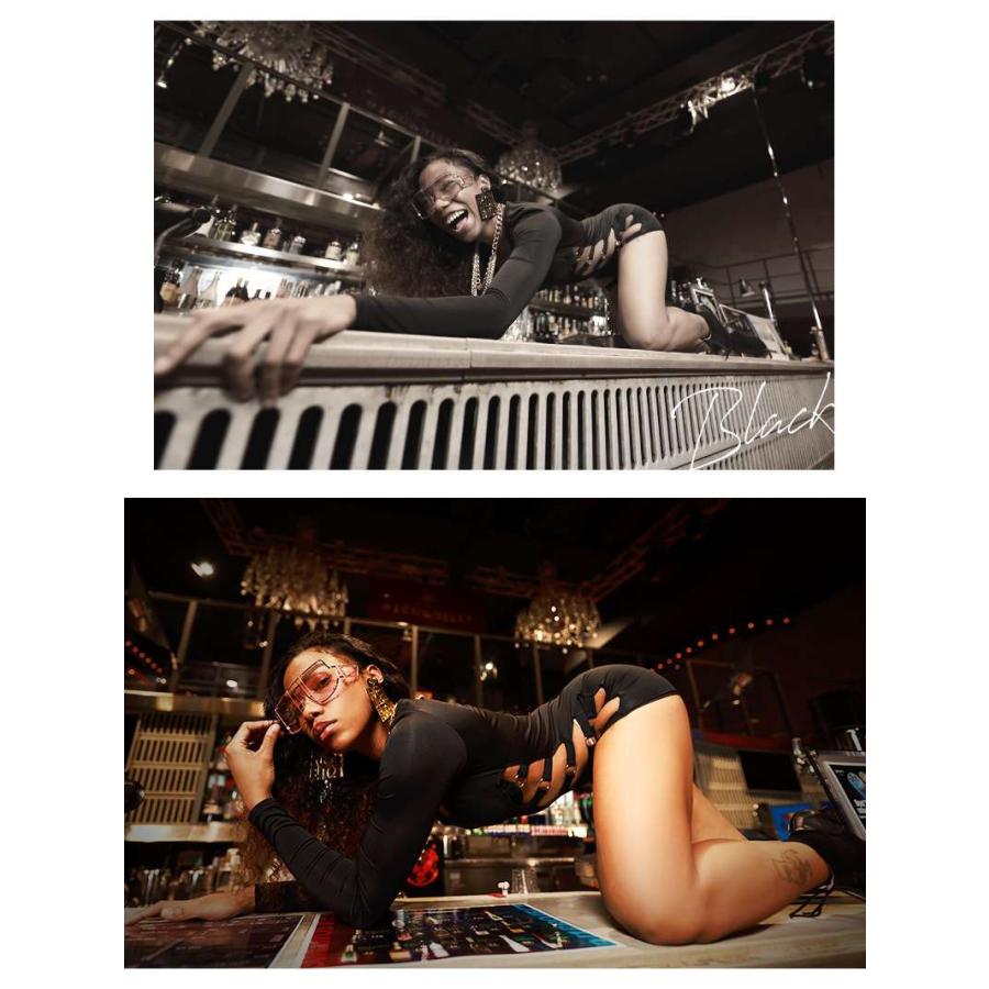 Ryuyu メール便対応 オールインワンサロペット bombshell 黒 SEXY カットアウト オ-ルインワン - 画像 (4)