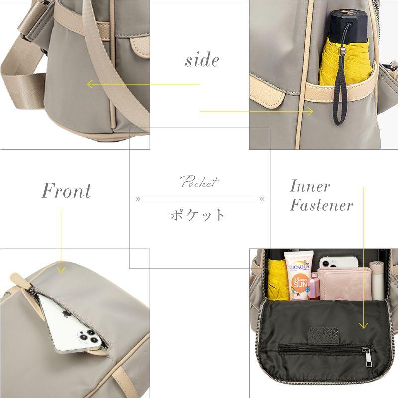 リュック レディース リュックサック 50代 大容量 おしゃれ 軽量 軽い a4 小さめ 撥水 防犯 ブランド 通勤 シンプル 黒 人気 女子 防水 背面開閉 2way きれいめ - 画像 (8)