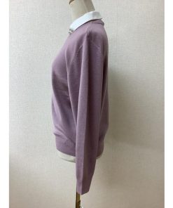 DoCLASSE ドゥクラッセ　ラベンダー色ニット 着脱式白えり付き 美品 サイズM